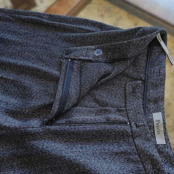 Vtg Y2K Precis charcoal grey herring bone wide leg dress pants - Picture 6 of 11